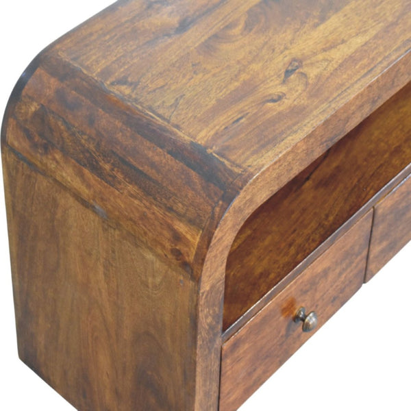 HomeRoots 47" Elegant Brown Solid Wood TV Stand with Open Storage, Perfect for Modern Living Spaces & Decor 719187