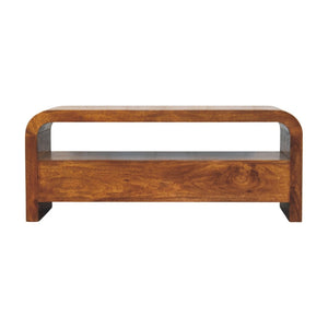 HomeRoots 47" Elegant Brown Solid Wood TV Stand with Open Storage, Perfect for Modern Living Spaces & Decor 719187