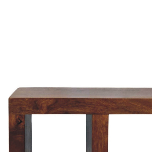 HomeRoots 35" Solid Mango Wood TV Stand with Stylish Open Shelves and Enclosed Storage for Modern Living Spaces 719188
