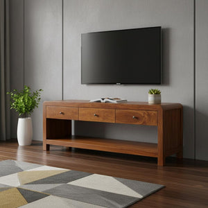 HomeRoots 39" Stylish Solid Wood TV Stand with Enclosed & Open Storage - Modern Design for Any Room Elegance 719195