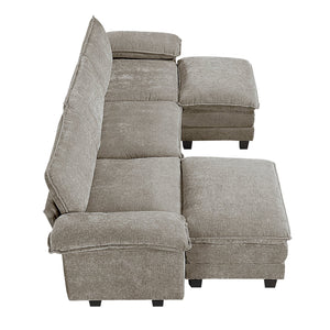 English Elm Modern 5-Piece Modular Sectional Sofa Set With Ottomans | Plush Chenille Upholstery & Durable Design B011S01816