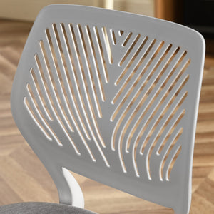 HomeRoots Set of Two 27" Beige Fabric & Oak Metal Swivel Bar Chairs for Stylish Comfort & Versatility 719204