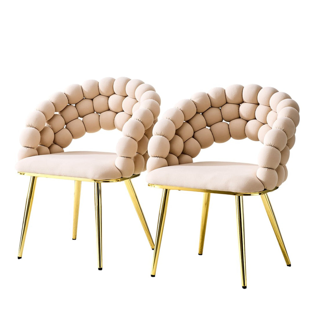 HomeRoots Set of Two Modern Gray and Black Velvet Dining Chairs with Gold Metal Legs for Stylish Comfort 719210