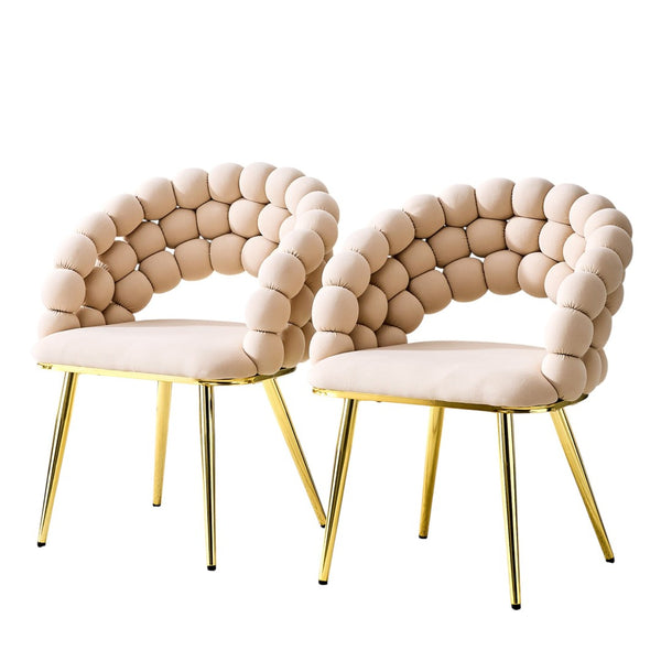 HomeRoots Set of Two Modern Gray and Black Velvet Dining Chairs with Gold Metal Legs for Stylish Comfort 719210