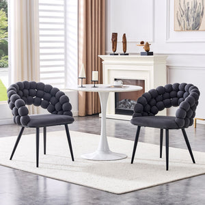 HomeRoots Set of Two Orange and Gold Velvet Dining Arm Chairs - Modern Elegance for Your Home Décor 719212