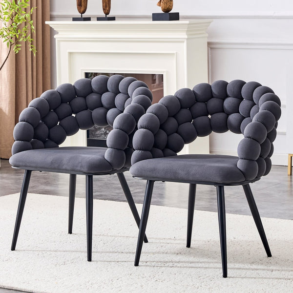 HomeRoots Set of Two Orange and Gold Velvet Dining Arm Chairs - Modern Elegance for Your Home Décor 719212