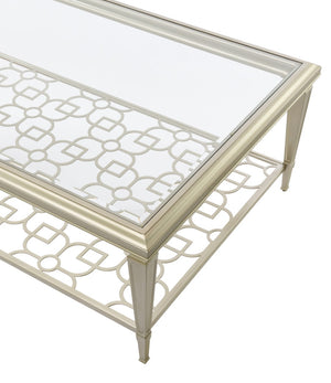 HomeRoots 47" Black Mirrored Faux Marble Coffee Table - Stylish Contemporary Design for Modern Living Spaces 719245