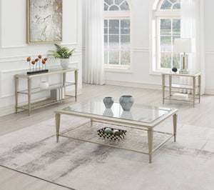 HomeRoots 47" Black Mirrored Faux Marble Coffee Table - Stylish Contemporary Design for Modern Living Spaces 719245