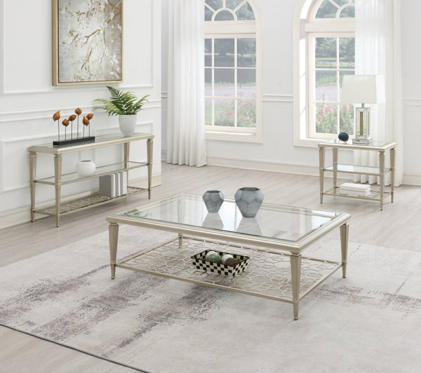 HomeRoots 47" Black Mirrored Faux Marble Coffee Table - Stylish Contemporary Design for Modern Living Spaces 719245