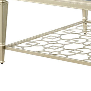 HomeRoots 47" Black Mirrored Faux Marble Coffee Table - Stylish Contemporary Design for Modern Living Spaces 719245