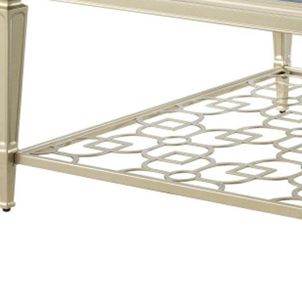 HomeRoots 47" Black Mirrored Faux Marble Coffee Table - Stylish Contemporary Design for Modern Living Spaces 719245
