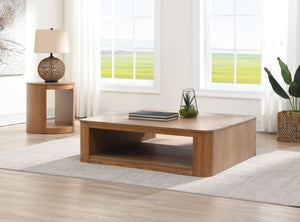 HomeRoots 35" White Wood Round Coffee Table - Elegant Design for Modern Living Spaces with Versatile Functionality 719247