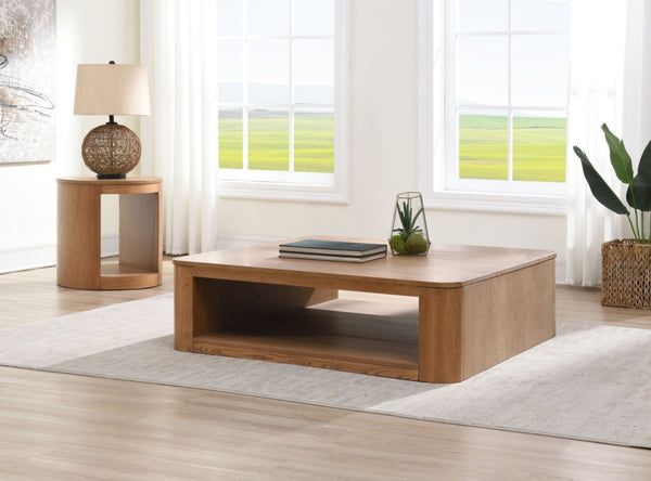 HomeRoots 35" White Wood Round Coffee Table - Elegant Design for Modern Living Spaces with Versatile Functionality 719247