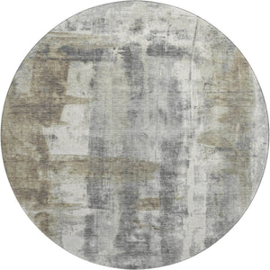 HomeRoots 8' X 10' Abstract Washable Area Rug in Beige, Gray & Ivory - Durable, UV Protected & Stain Resistant 719272