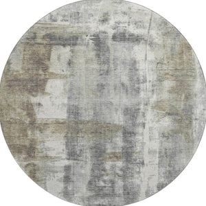 HomeRoots 8' X 10' Abstract Washable Area Rug in Beige, Gray & Ivory - Durable, UV Protected & Stain Resistant 719272