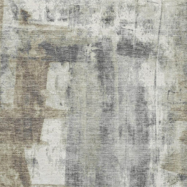 HomeRoots 9' X 12' Abstract Washable Area Rug in Beige Gray Ivory - Stylish, Durable, UV & Stain Resistant! 719273