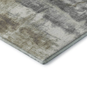 HomeRoots 9' X 12' Abstract Washable Area Rug in Beige Gray Ivory - Stylish, Durable, UV & Stain Resistant! 719273