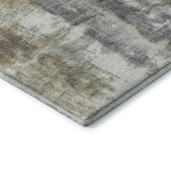 HomeRoots 9' X 12' Abstract Washable Area Rug in Beige Gray Ivory - Stylish, Durable, UV & Stain Resistant! 719273