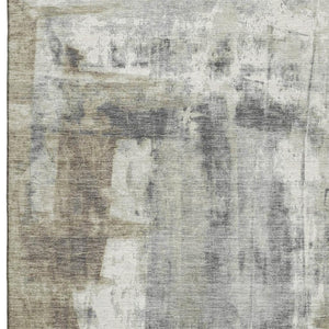 HomeRoots 10' X 14' Abstract Washable Area Rug in Beige, Gray & Ivory - UV Protected, Stain Resistant & Stylish 719274
