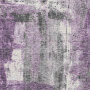 HomeRoots 5' X 8' Abstract Purple Charcoal Ivory Area Rug - Washable, Stain Resistant, UV Protected & Stylish 719282