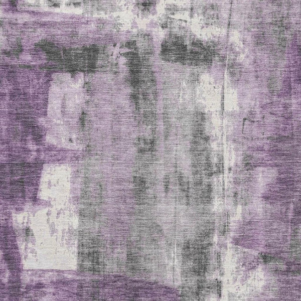HomeRoots 5' X 8' Abstract Purple Charcoal Ivory Area Rug - Washable, Stain Resistant, UV Protected & Stylish 719282