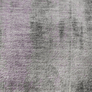 HomeRoots 8' X 10' Stylish Purple Charcoal Ivory Abstract Area Rug - Washable, UV-Protected, Stain-Resistant! 719284