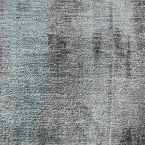 HomeRoots 10' X 14' Teal Charcoal Ivory Abstract Rug - Stylish, Washable, UV Resistant for Modern Homes 719292