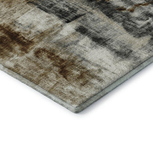 HomeRoots 5' X 8' Washable Modern Abstract Area Rug in Taupe, Charcoal & Brown with UV Protection & Non-Slip 719294