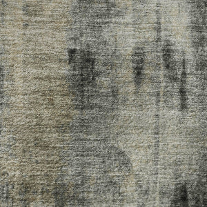 HomeRoots 8' Modern Abstract Washable Round Rug in Taupe & Charcoal - UV Protected, Stain Resistant, Durable Design 719295