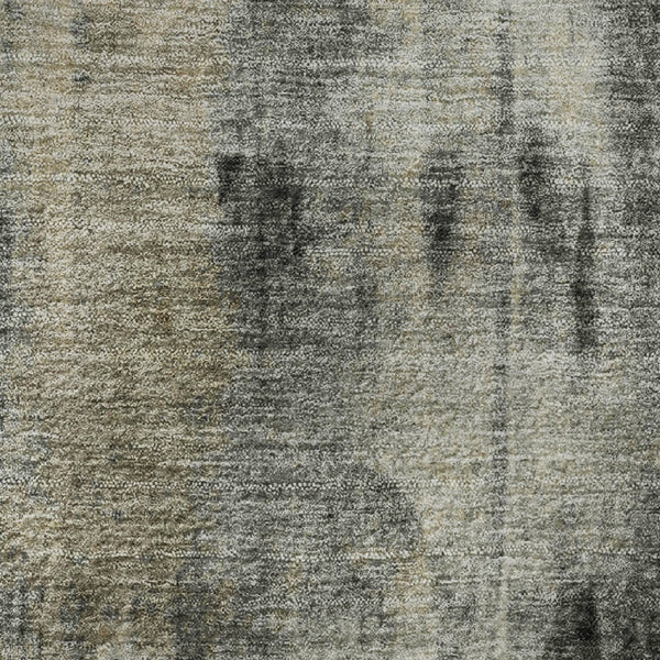 HomeRoots 8' Modern Abstract Washable Round Rug in Taupe & Charcoal - UV Protected, Stain Resistant, Durable Design 719295