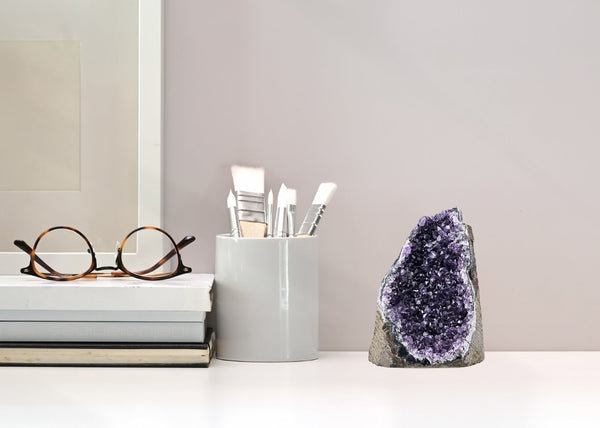 HomeRoots 7" Purple Glass Crystal - Hand-Finished Art Piece for Elegant Décor, Perfect Gift for Any Occasion 719306