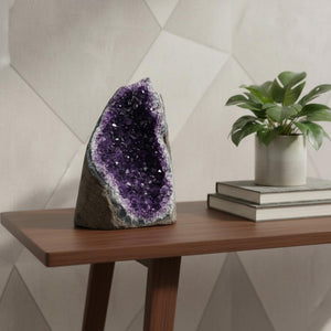 HomeRoots 7" Purple Glass Crystal - Hand-Finished Art Piece for Elegant Décor, Perfect Gift for Any Occasion 719306