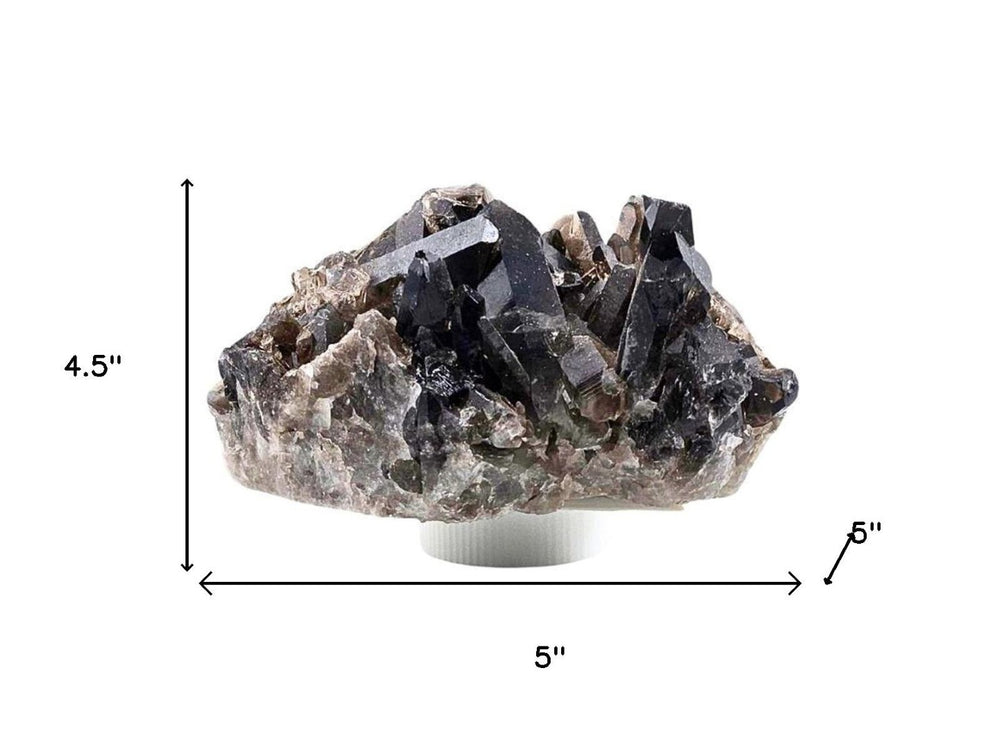 HomeRoots 5" Black Glass Crystal Sculpture – Handcrafted Chic Accent for Modern Decor & Thoughtful Gifting 719310