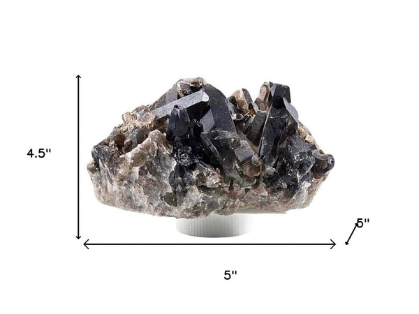 HomeRoots 5" Black Glass Crystal Sculpture – Handcrafted Chic Accent for Modern Decor & Thoughtful Gifting 719310