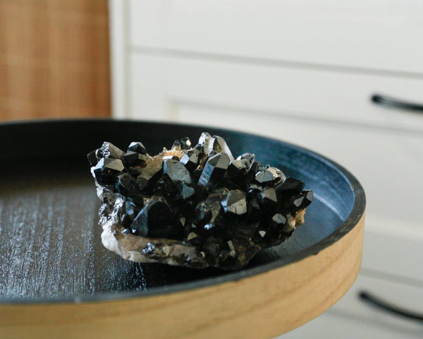 HomeRoots 5" Black Glass Crystal Sculpture – Handcrafted Chic Accent for Modern Decor & Thoughtful Gifting 719310