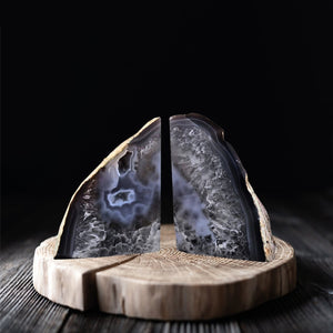 HomeRoots 11" Gray Glass Crystal Sculpture - Handcrafted Artisan Accent for Elegant Home Décor & Unique Gifts 719317