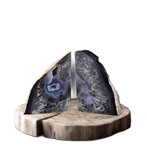 HomeRoots 11" Gray Glass Crystal Sculpture - Handcrafted Artisan Accent for Elegant Home Décor & Unique Gifts 719317