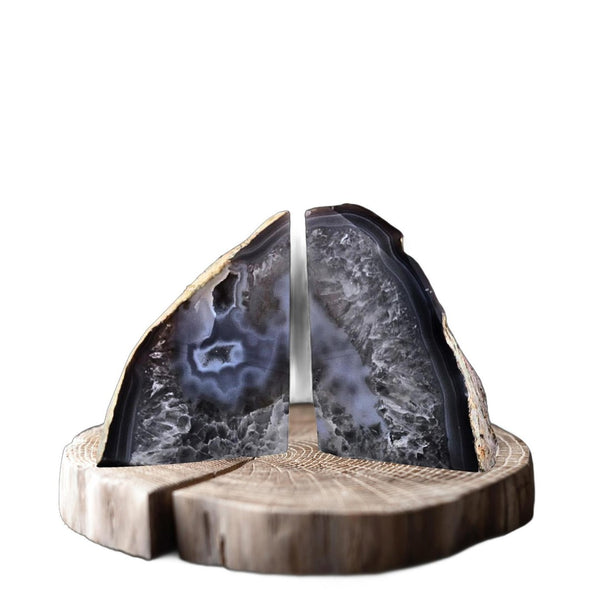 HomeRoots 11" Gray Glass Crystal Sculpture - Handcrafted Artisan Accent for Elegant Home Décor & Unique Gifts 719317