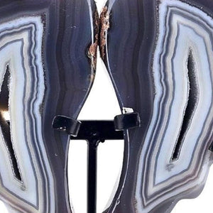 HomeRoots 13" Gray Glass Crystal Sculpture - Elegant Hand-Finished Modern Home Accent for Stylish Decor & Gifts 719318