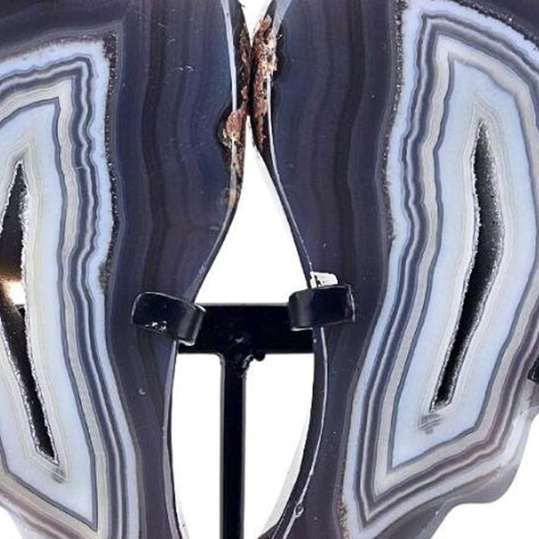 HomeRoots 13" Gray Glass Crystal Sculpture - Elegant Hand-Finished Modern Home Accent for Stylish Decor & Gifts 719318