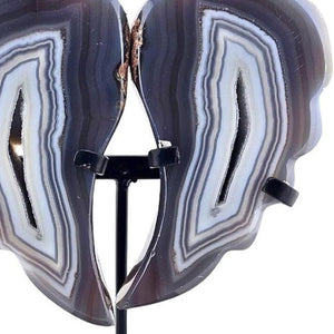 HomeRoots 13" Gray Glass Crystal Sculpture - Elegant Hand-Finished Modern Home Accent for Stylish Decor & Gifts 719318