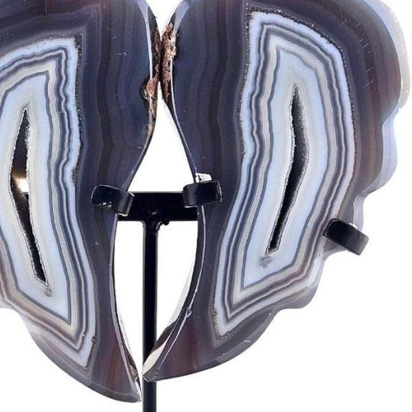 HomeRoots 13" Gray Glass Crystal Sculpture - Elegant Hand-Finished Modern Home Accent for Stylish Decor & Gifts 719318