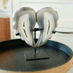 HomeRoots 13" Gray Glass Crystal Sculpture - Elegant Hand-Finished Modern Home Accent for Stylish Decor & Gifts 719318