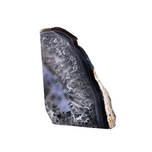 HomeRoots 8" Gray Glass Crystal Sculpture - Hand-Finished Elegant Décor for Stylish Home Accents and Gifts 719324
