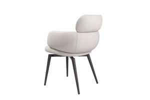 HomeRoots Set of Four Stylish Faux Suede Dining Chairs with Black Steel Legs for Modern and Vintage Interiors 719326