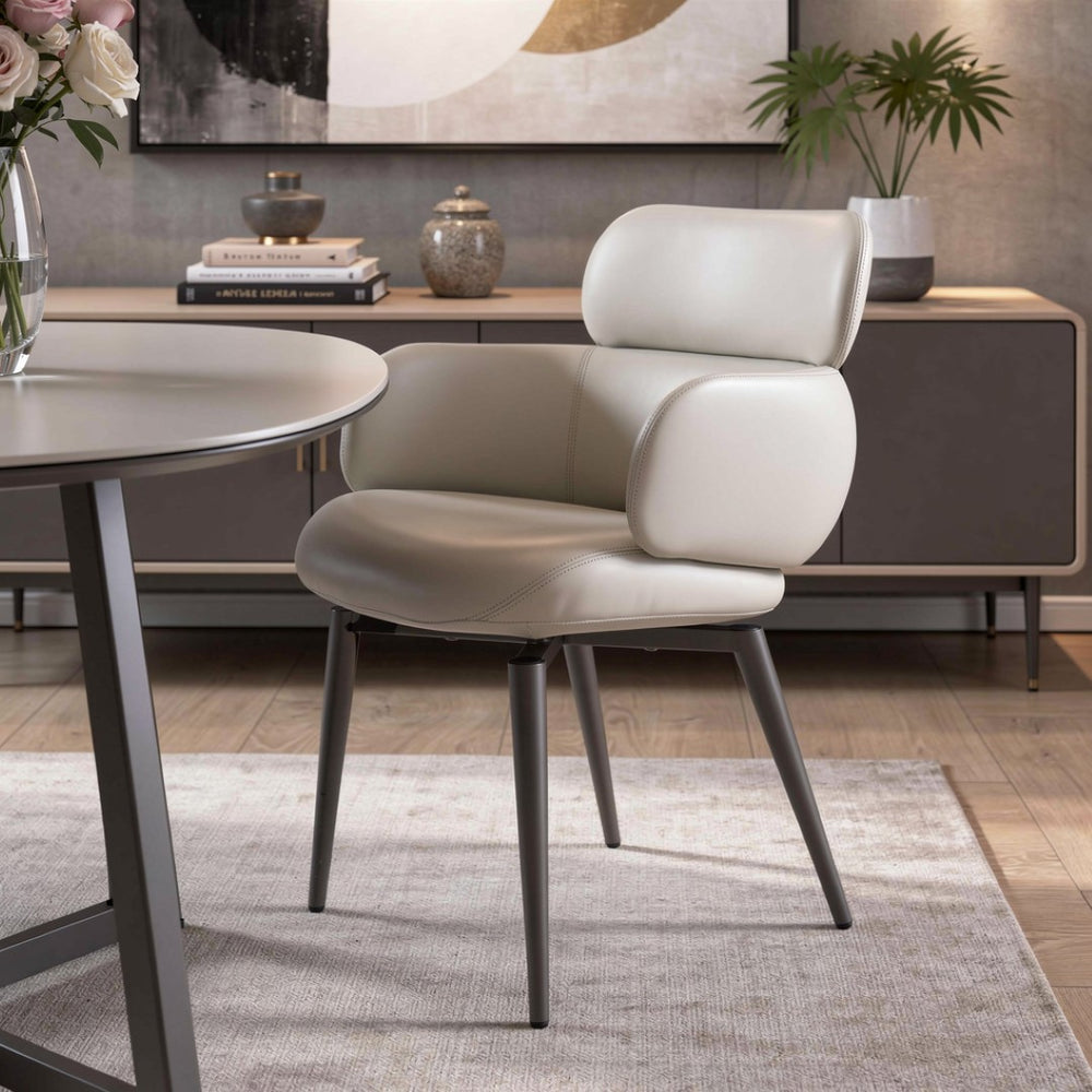 HomeRoots Set of Four Stylish Faux Suede Dining Chairs with Black Steel Legs for Modern and Vintage Interiors 719326
