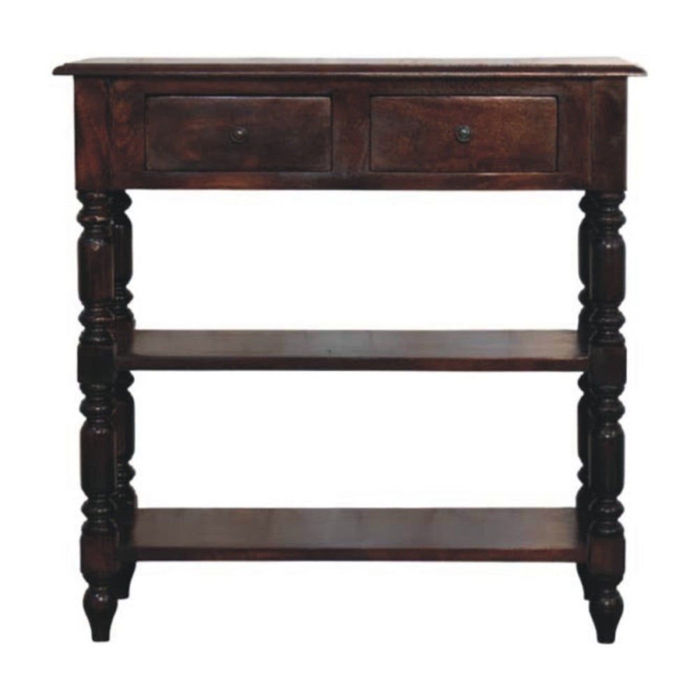 HomeRoots 18" Handcrafted Brown Solid Wood End Table with Drawer & Shelf - Versatile Rustic Accent Piece 719328
