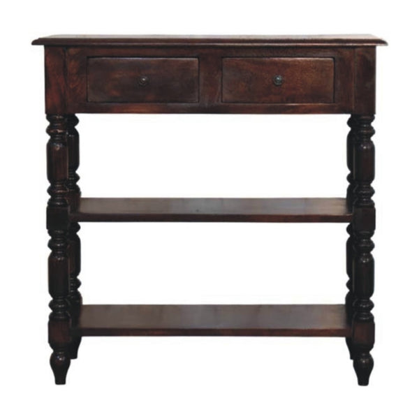 HomeRoots 18" Handcrafted Brown Solid Wood End Table with Drawer & Shelf - Versatile Rustic Accent Piece 719328