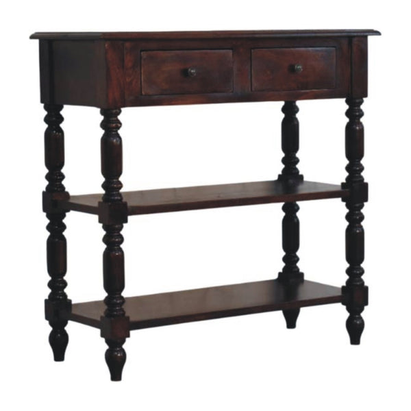 HomeRoots 18" Handcrafted Brown Solid Wood End Table with Drawer & Shelf - Versatile Rustic Accent Piece 719328