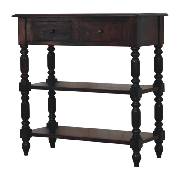 HomeRoots 18" Handcrafted Brown Solid Wood End Table with Drawer & Shelf - Versatile Rustic Accent Piece 719328